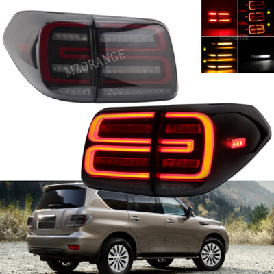 4x Dynamic LED Smoked Rear Tail Light Brake Lamp For Nissan Patrol Y62 2012-2020