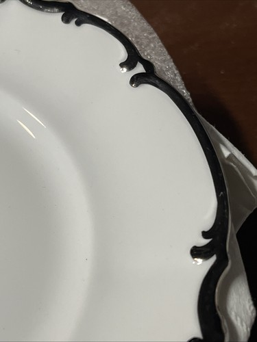 SET of 7 Hutschenreuther Sylvia Salad Plate Platinum Trim 7 7/8" - Picture 2 of 6