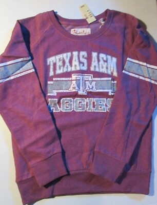 TEXAS A&M SWEATSHIRT JUNIORS LARGE womens SWEATSHIRT PRESSBOX new FLEECE $40