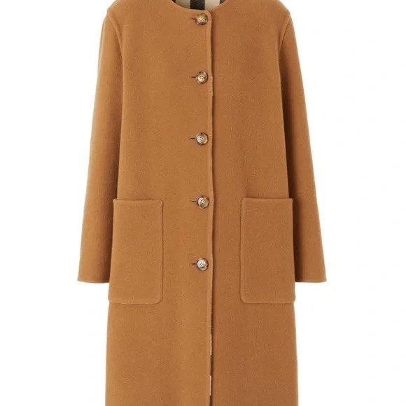 Burberry Women Tisbury Exploded Check Reversible Wool Coat Jacket Black Sz 4 NWT image 2