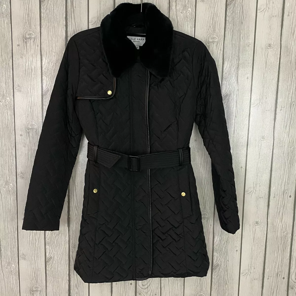 Cole haan women's quilted coat top