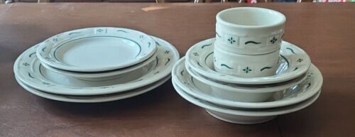 Longaberger gewebte Traditionen Heritage grüne Teller & Schüsseln * Wählen Sie Ihre Stücke * - Bild 3 von 22