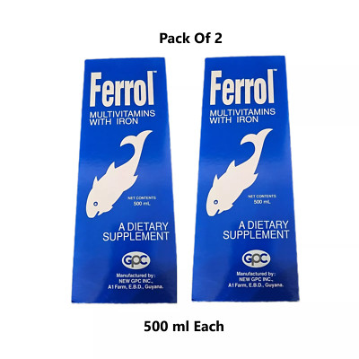 2 X Ferrol Multivitamines With Iron A Dietary Supplement 500ml Each