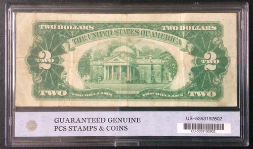 1928-A USA PAPER MONEY - 2 DOLLARS RED SEAL BANKNOTE! - Picture 2 of 2