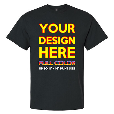 Full Color Custom Print Text or Photo On T Shirt Your Logo Design Print Tee