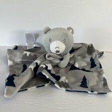 EUC Baby Essentials Lovey Security Blanket Soft Eyes Bear Mountains Clouds