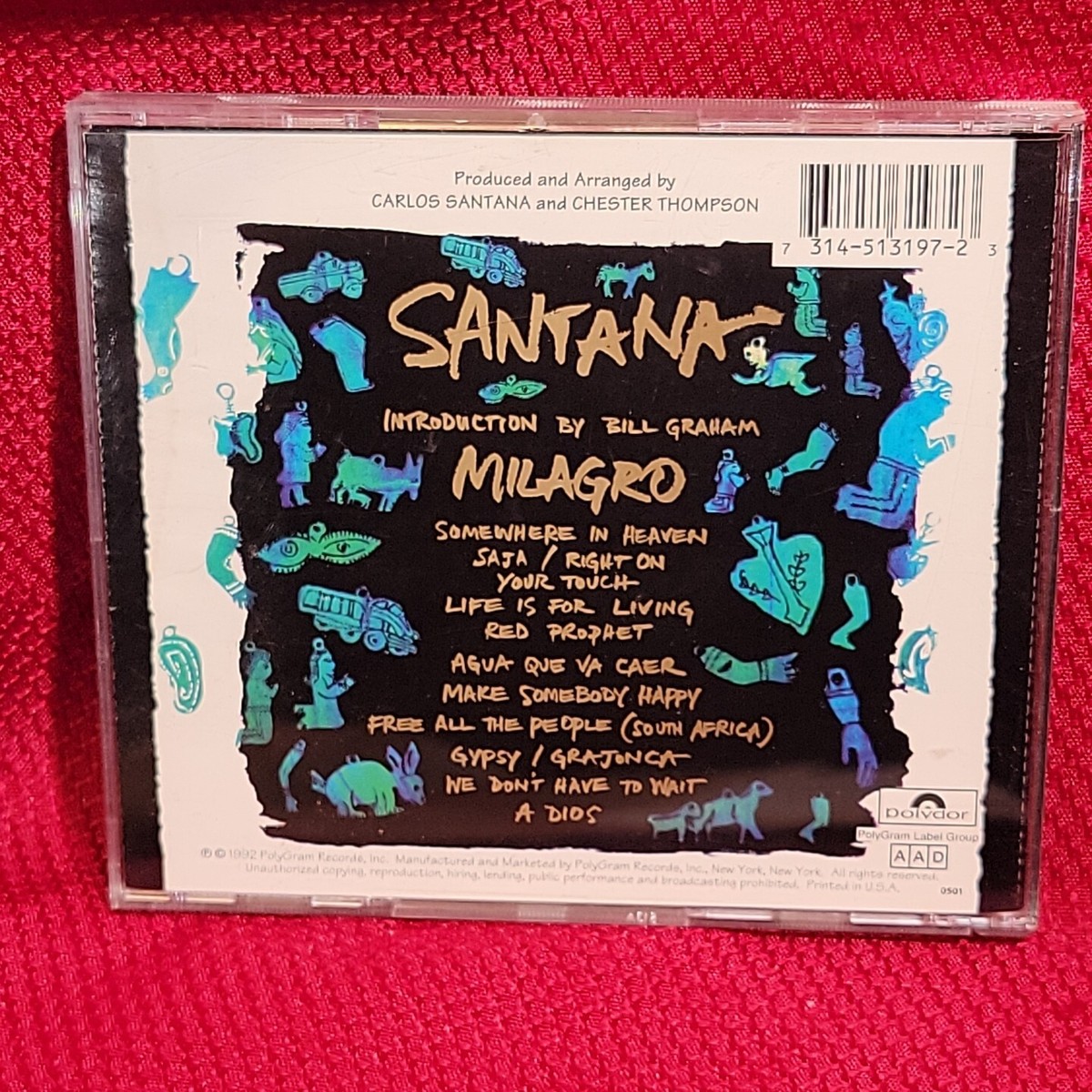 「CD」 Santana Milagro Santana – Milagro – CD (Album, Club Edition), 1992 [r9465083