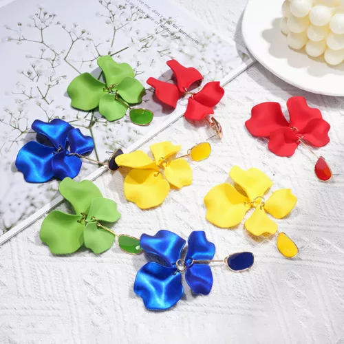 Moda Mujeres Pétalos de Rosa Borla Pendientes Joyería Pendientes Colgantes Largos Nuevos - Imagen 3 de 29