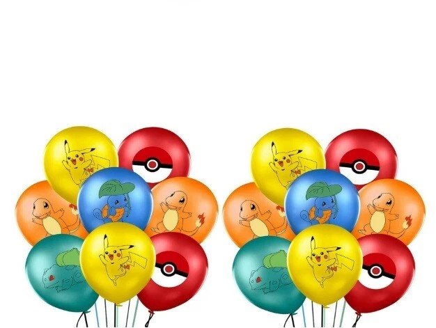 Balões POKEMON x10 decoração de festa de aniversário balão de látex meninas meninos - Imagem 3 de 4