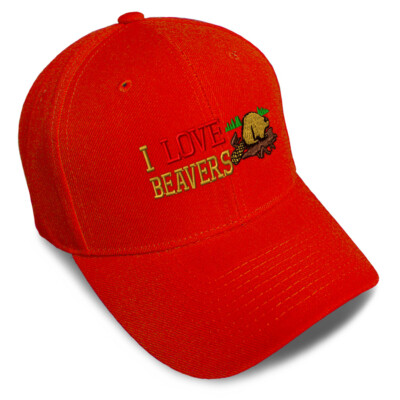 Baseball Cap I Love Beavers Embroidery Acrylic Dad Hats for Men & Women 1 Size