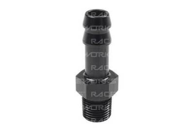 Raceworks 3/8 NPT To 15mm (5/8") Barb Straight Fitting – Black – RWF-421-06-10BK