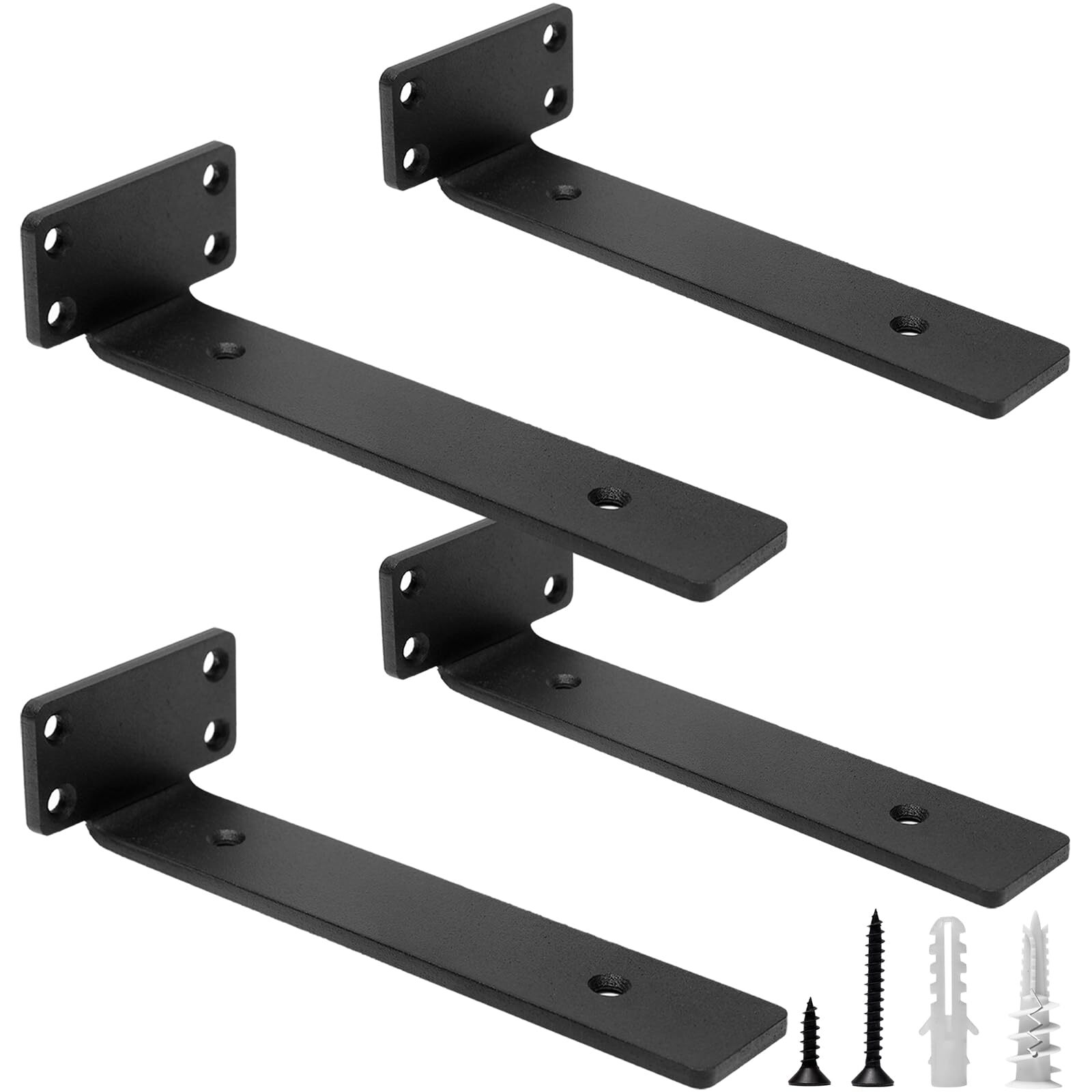 Heavy Duty 8 Inch Floating Shelf Brackets 1/5 Inch Thick Shelf Hardware Supports