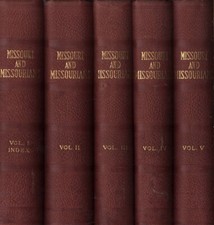 Missouri And Missourians Land Of Contrasts By Shoemaker, Floyd. 1943. 5 vol Set