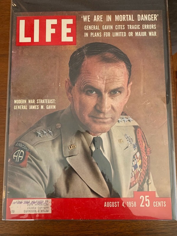 ORIGINAL Vintage Life Magazine Cover August 4 1958 General James Gavin