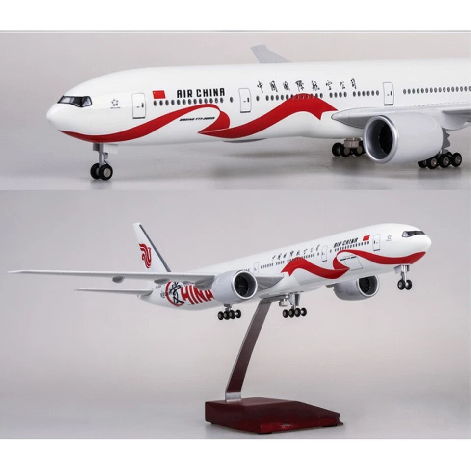 1:157 Scale AIR China Boeing B777 Airplane Model Home Decor W/ LED Light Wheel - Image 2 of 4
