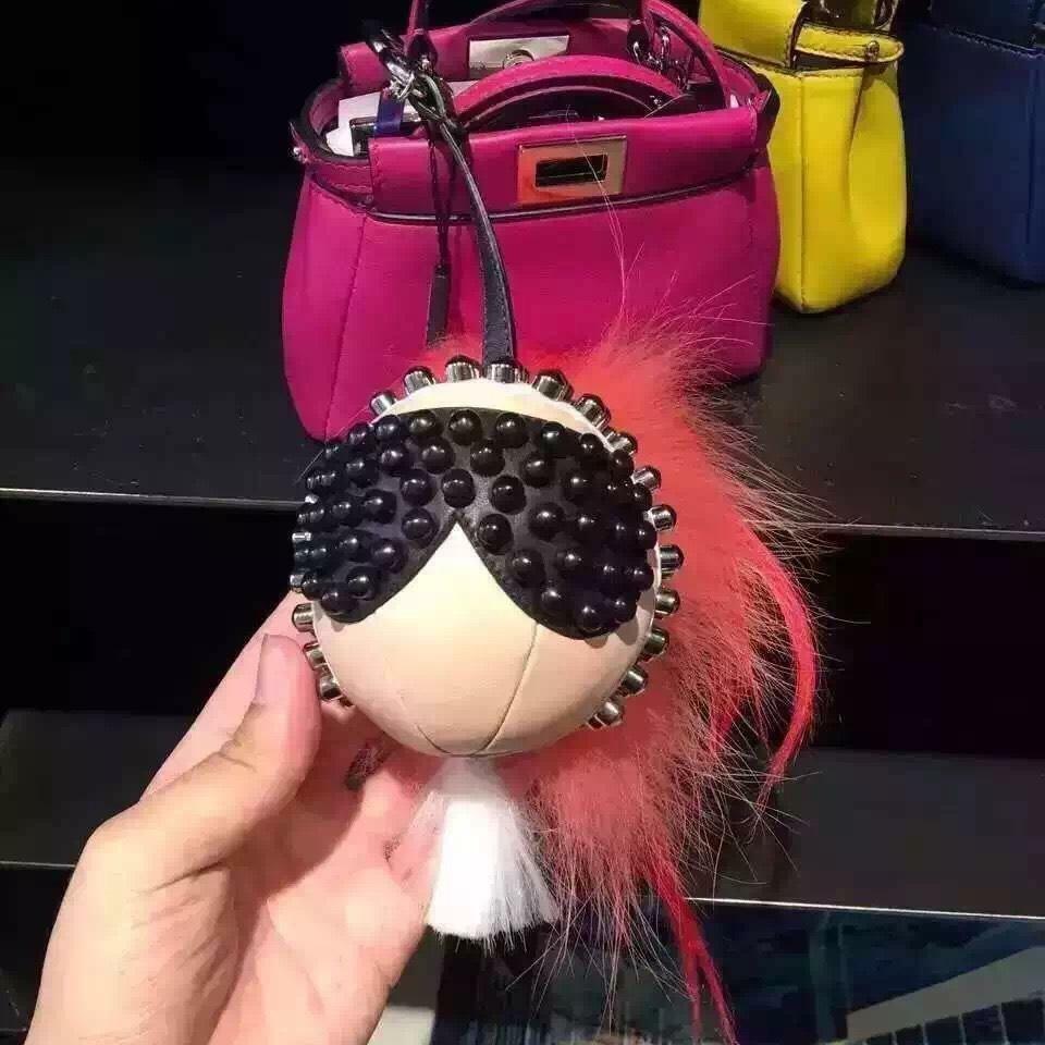 NWT FENDI Punkito Karlito Fur Key Chain Bag Charm Pink | eBay