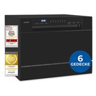 Exquisit Tischgeschirrspüler, 55cm breit, klein, ECO-Modus, GSP5206-030D schwarz