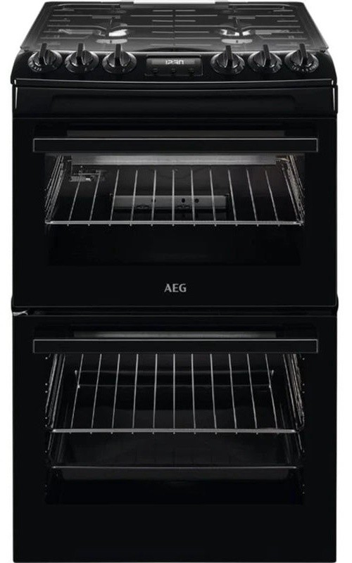 AEG CGX1130ACB Gas Cooker 55cm Double Oven Black GRADE A