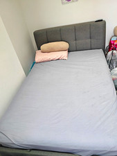 Ergomotion Double Grey Upholstered Adjustable Storage Bed + Remote