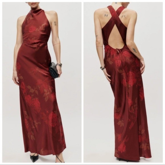 Reformation Anaiis Silk Maxi Dress Size 8