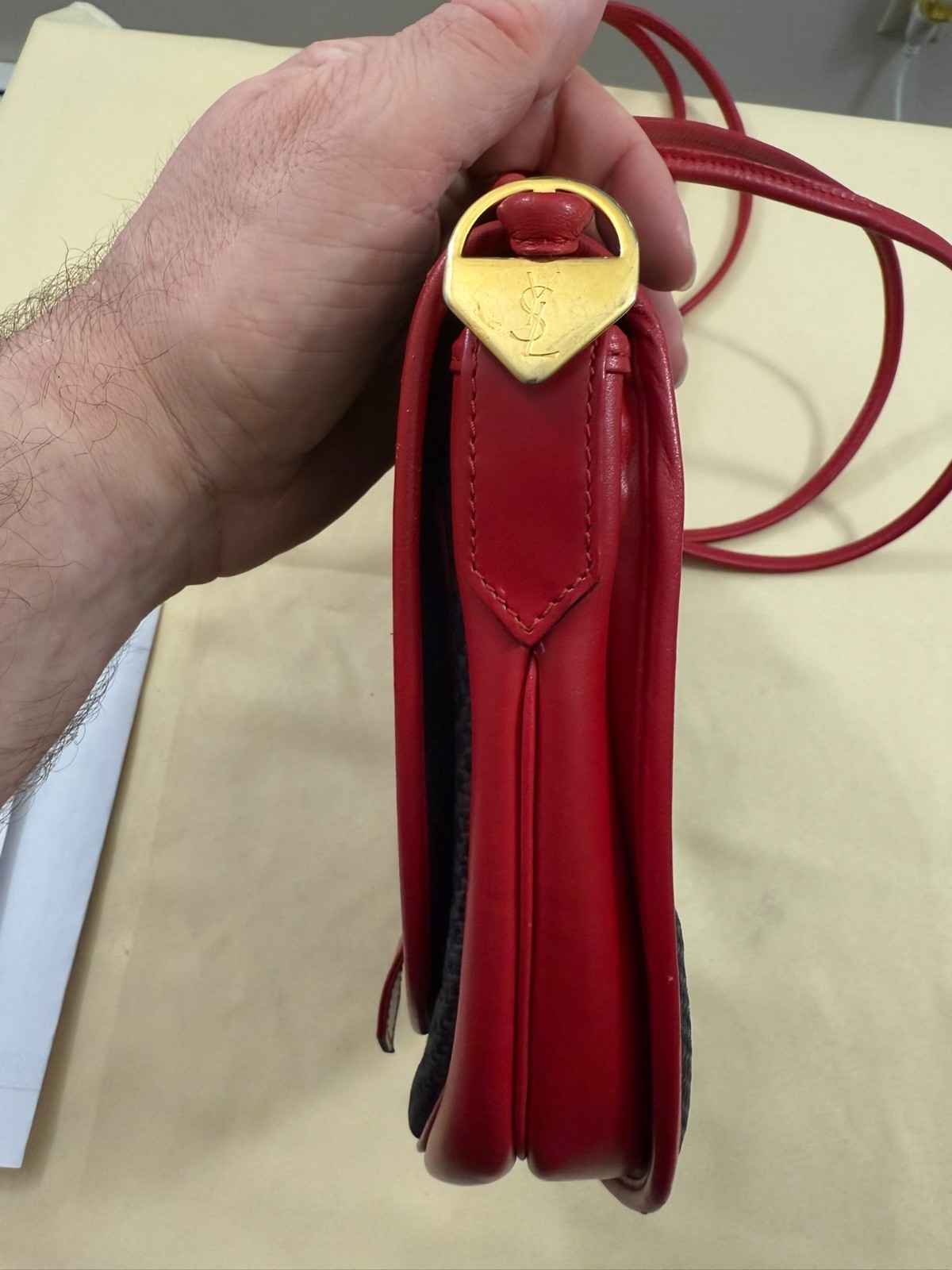 Yves Saint Laurent borsa da sella vintage con rifiniture in pelle USATA venditore USA con certificato di autenticità