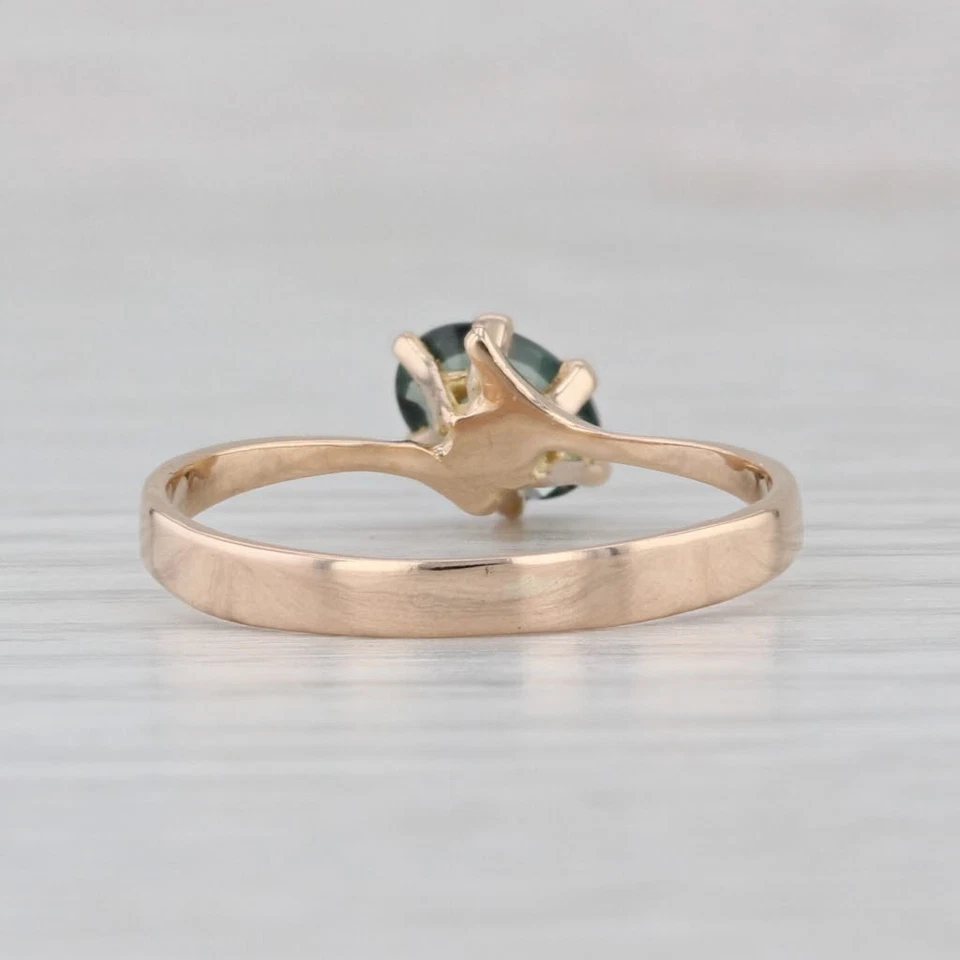 0.70ct Oval Green Spinel Solitaire Bypass Ring 10k Yellow Gold Size 8 - Image 4 of 4