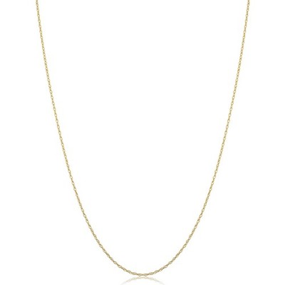 Klassische Damen Seil Kette - 10K Gelbgold kaum vorhanden Halskette, dünn hellwei