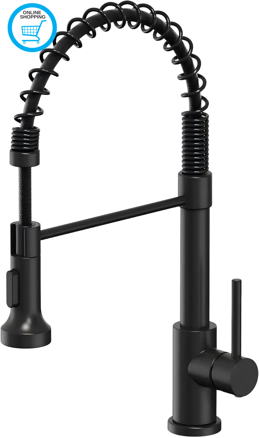 Kitchen Sink Mixer Tap with Pull down Sprayer, 2 Spray Modes High Arc, Stainless