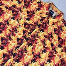Vintage 90 s Wrangler Western Fire Flames Bull/Bullrider Pearl Snap Shirt XXL