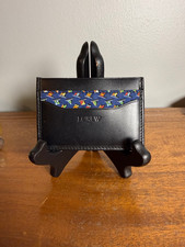 NWOT J. Crew Tipped Fabric Leather Card Case