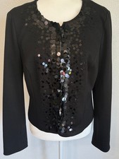 Charter club, black blazer jacket with sequin bead detail SZ M