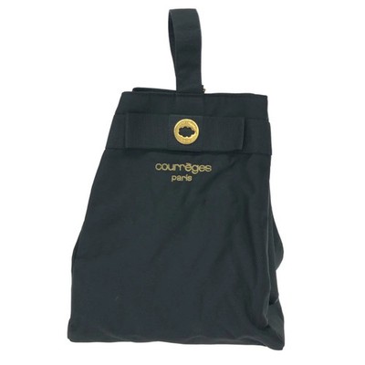 Courreges One Shoulder Bag Logo Nylon Black Ladies from Japan