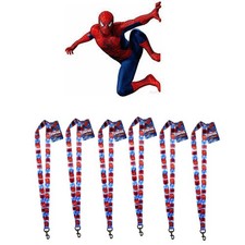 6x Spiderman Marvel Spider-Man Lanyards Keychain ID Badge Holder Party Favors