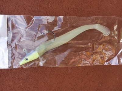 Glow In The Dark Sandeel Silikon Jig Soft Bait Angelköder Kunstköder Neu