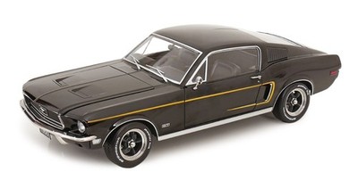 KK Scale 1:12 FORD MUSTANG GT FASTBACK BLACK 1968 WITH OPENINGS Diecast Model