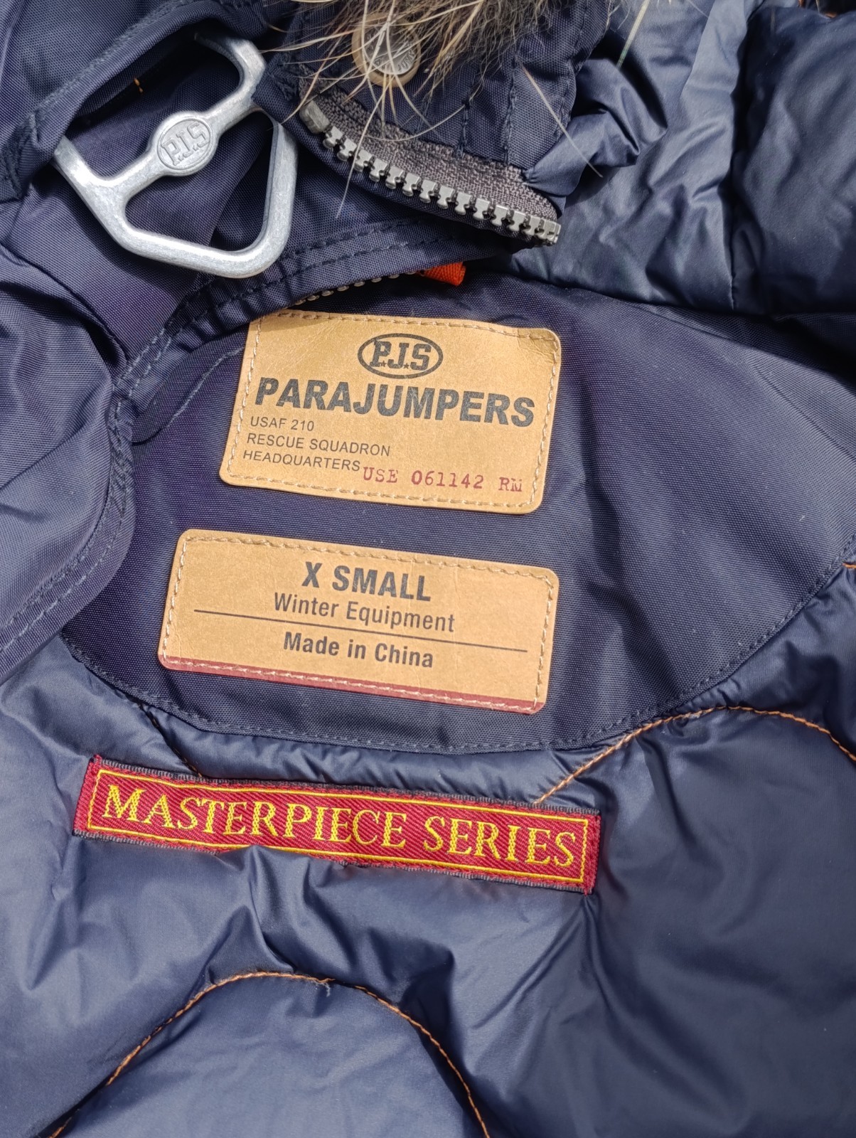 Parajumpers Gobi Masterpiece Real Fur Down Bomber Jacket Alaska Women Size XS image 8