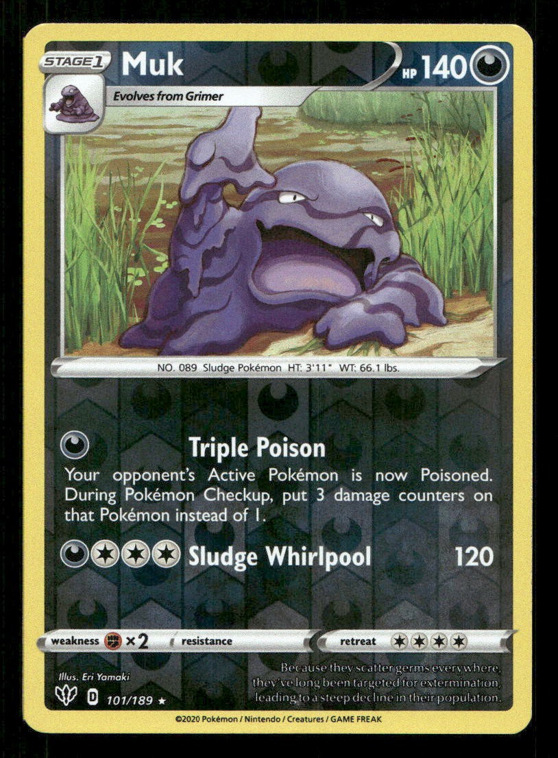 Muk 101/189 Darkness Ablaze Reverse Holo LP Pokemon