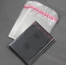 1000 Schutzhüllen aus Folie mit Verschluss für DVD-Hüllen 14 mm, 152 mm X 203 mm