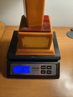 Bakelite Trophy Base 806 Grams Butterscotch & 68 Grams Marbled Red