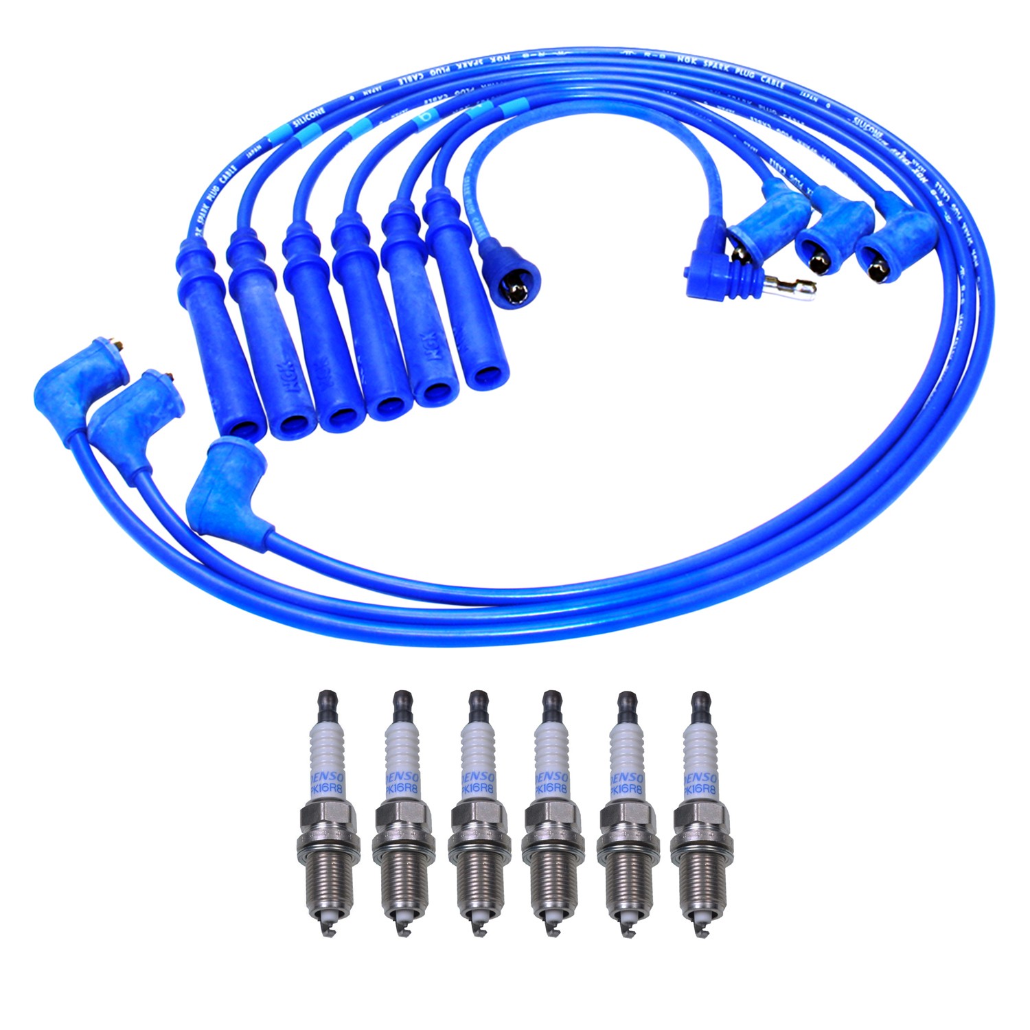 NGK 7mm Wire Set 6 Denso Platinum SparkPlug Kit For Toyota 4Runner Pickup 3.0 V6