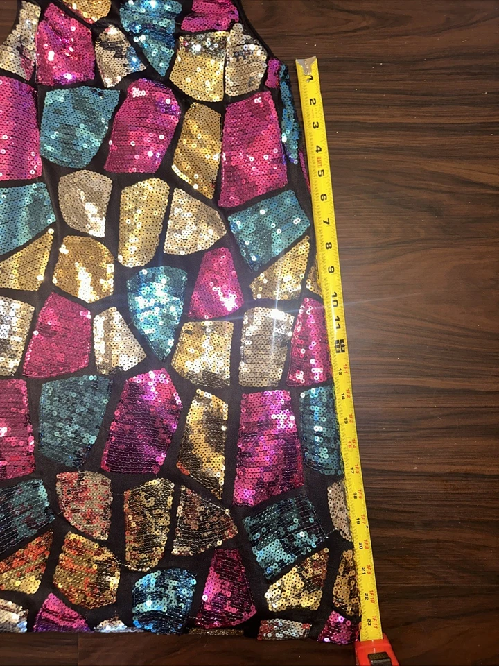 Vestido recto Pippa & Julia niñas dorado y fucsia lentejuelas talla 14 Foto 4 de 4