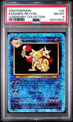 Kadabra Reverse Holo #49 2002 Pokemon Legendary Collection PSA 8