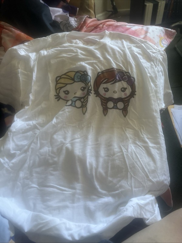 Teepublic White Frozen Anna And Elsa Shirt Size XL