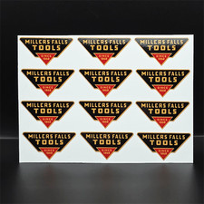 1.5 Inch Wide Millers Falls Tools X 12 Reproduction Decals Vinyl Stickers