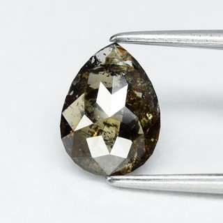💎 1.03ct Pear RoseCut Natural Untreated Fancy Dark Orange Brown Diamond I1