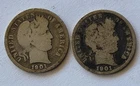 Lot Of Two 1901 Silver Barber Dimes