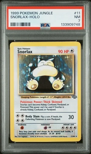 1999 POKEMON JUNGLE #11 SNORLAX-HOLO PSA 7