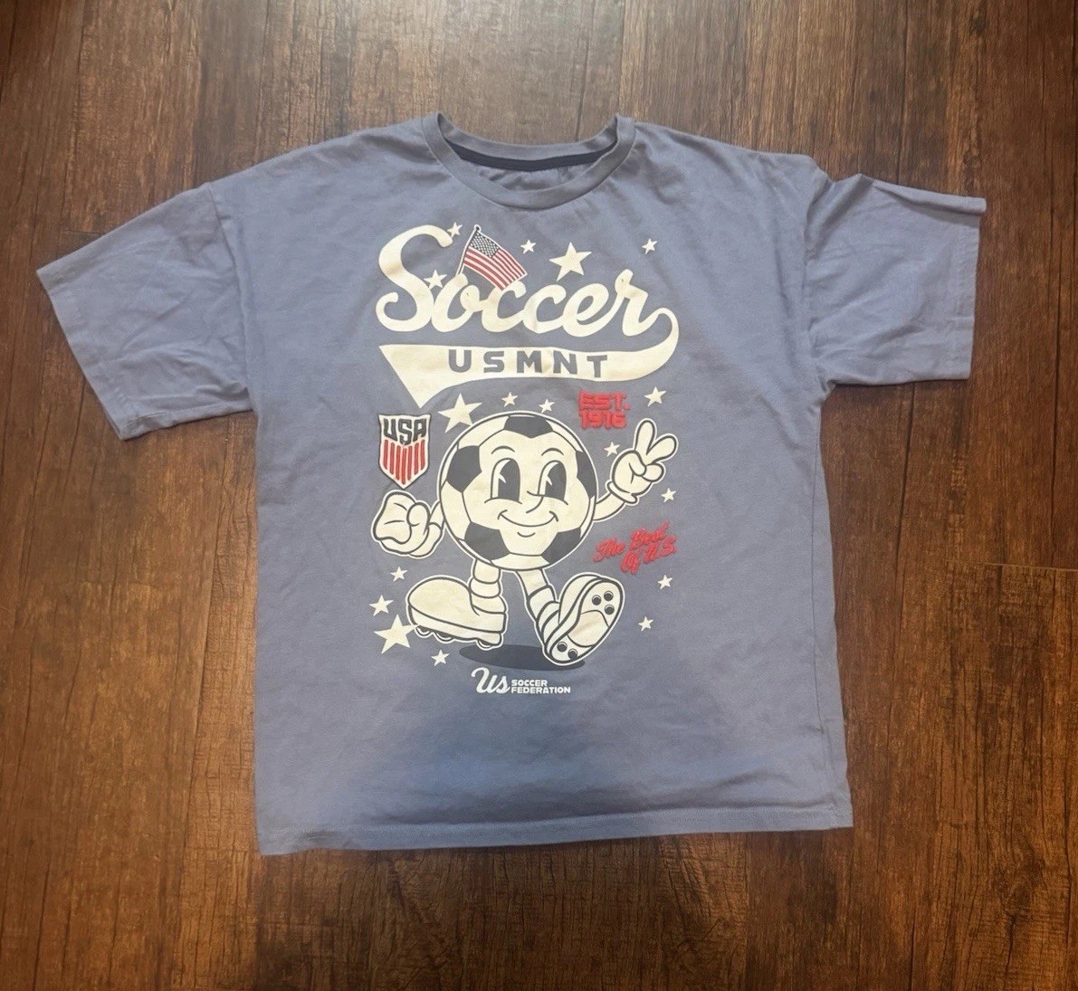 USA USMNT Soccer Shirt U.S. Soccer Federation Officially Licensed Blue Boys XL
