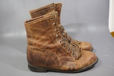 VTG Justin L601 Brown Leather Lace Up Kiltie Roper Western Boots Womens Sz 7.5