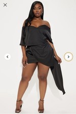 Womens Black Satin Mini Dress Size 2X BRAND NEW WITH TAGS